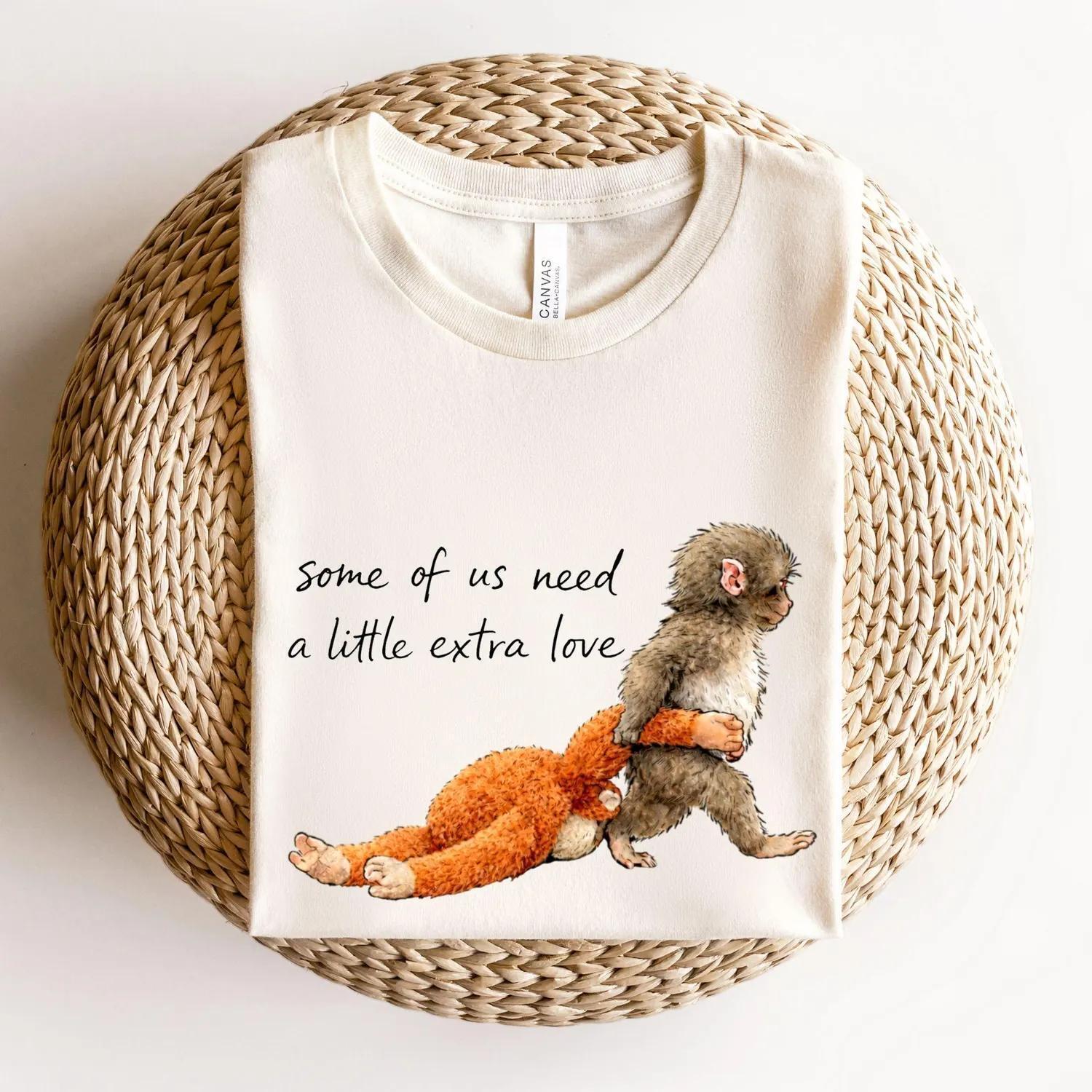 Monkey Punch Shirt, Baby Monkey Holding Plush Toy Tee